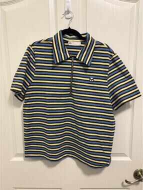 Tory Burch Striped Short Sleeve Polo Shirt